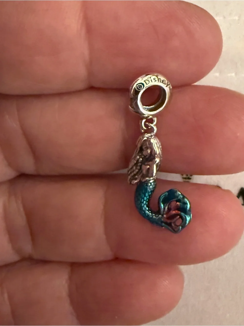 Pandora Silver Mermaid Charm with Teal Tail